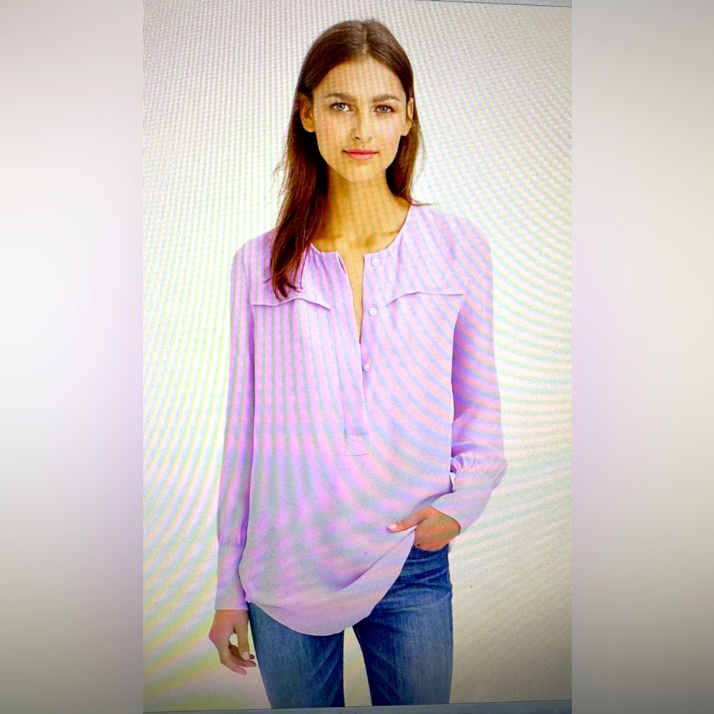 J.Crew crêpe blouse, covered button size 16, NWT